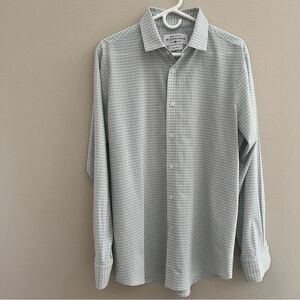 Mizzen + Main Performance Button Down Dress Shirt Men’s Size L Green Trim Fit